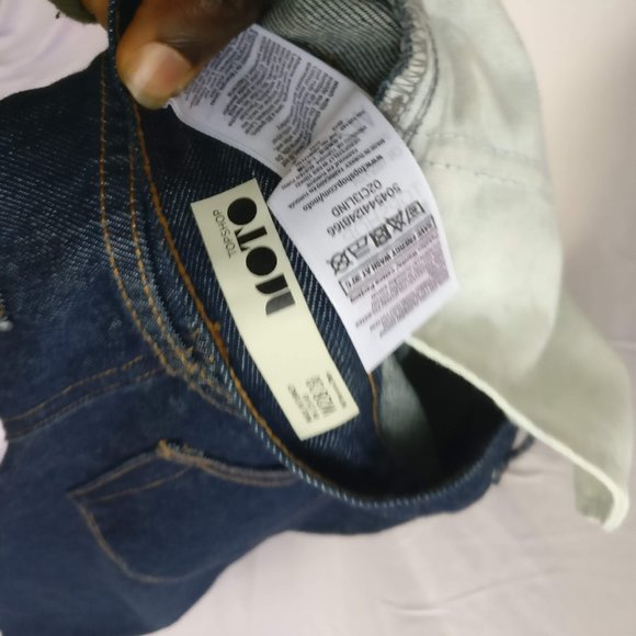 Moto Indigo HighRise Loose Wide leg Jeans w28 +MEASUREMENT Rigid/Thick denim - Picture 11 of 11